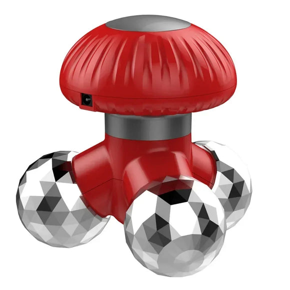 NNEOBA 4-in-1 Handheld Vibrating Massager Portable Mini Massager Red