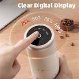 NNEOBA Rechargeable Coffee Grinder 38 Level Adjustable Conical Burr White