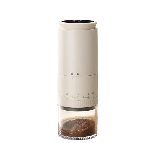 NNEOBA Rechargeable Coffee Grinder 38 Level Adjustable Conical Burr White