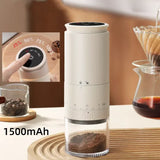 NNEOBA Rechargeable Coffee Grinder 38 Level Adjustable Conical Burr White