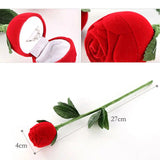 NNEOBA 3D Red Rose Jewelry Box Wedding Ring Gift Case