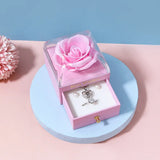 NNEOBA Valentine's Gift Pink Flower Jewelry Box