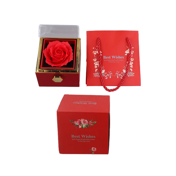 NNEOBA Rose Jewelry Gift Box Acrylic Ring Necklace Display