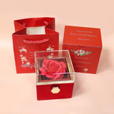 NNEOBA Rose Jewelry Gift Box Acrylic Ring Necklace Display