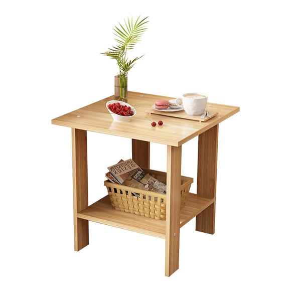 NNETB Small Nordic Side Table with Storage Rack