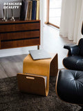 Nordic N-Shape Solid Wood Side Table Natural