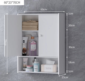 NNETB Modern Wall-Mounted Bathroom Storage Cabinet Space-Saving Organizer White