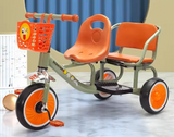 NNETM Kids Double Tricycle Pedal Push Ride-On Cart