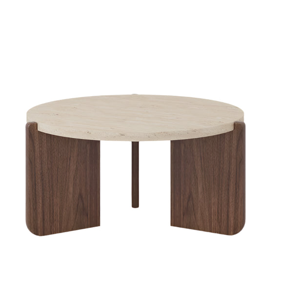 NNETB Round Coffee Table Wabi-Sabi Solid Wood