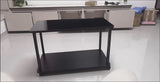 NNETB Glass Mobile Side Table with Wheels