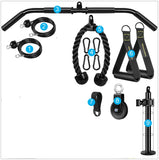 NNETB Home Fitness Pulley System – (Single Pulley with Long Pull Rod & 3-Head Rope)