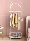 NNETB White Cat Ears Nordic Clothes Hanger with Basket