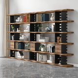 NNETB Wood Luxury Bookshelf Rack with Drawers