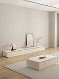 NNETB Cream Solid Wood TV Cabinet & Coffee Table Set