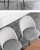 NNETB Light Luxury Velvet Dining Chair Modern Leisure Chair with Backrest Grey