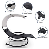 NNETB Double Rocking Reclining Chair with Canopy - Adjustable Pillow