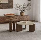 NNETB Round Coffee Table Wabi-Sabi Solid Wood