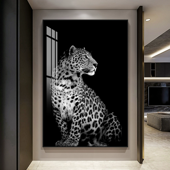 NNETB High-End Leopard Decorative Wall Art – Black & White Light Luxury Art