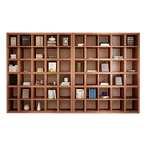 NNETB Solid Wood Style Full Wall Bookshelf