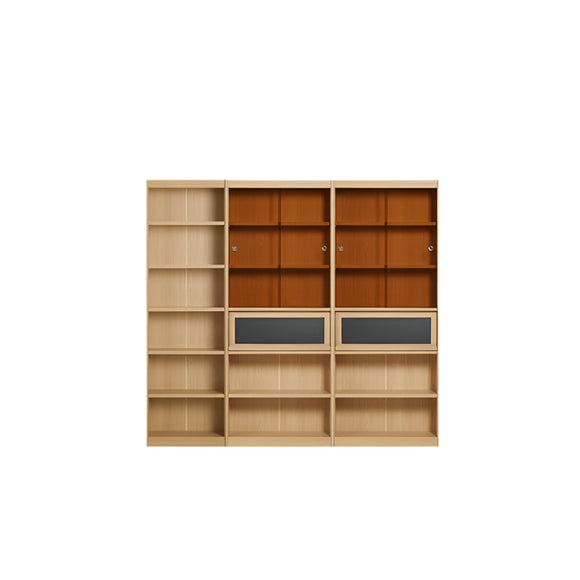 NNETB Wooden Floor Storage Cabinet Display Bookshelf