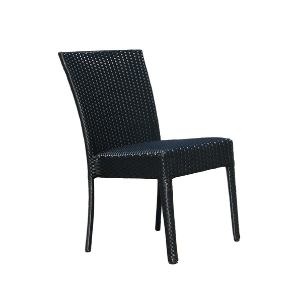 NNETB 2-Piece Outdoor PE Rattan Chair Black