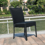 NNETB 2-Piece Outdoor PE Rattan Chair Black