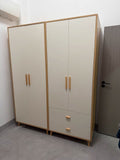 NNETB Modern 4-Door Wooden Wardrobe with Storage
