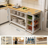 NNETB 3-Layer Kitchen Storage Rack with Cutting Workbench