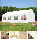 NNETB 4x8M Beige White Stall Gazebo with 4 Thick Enclosure