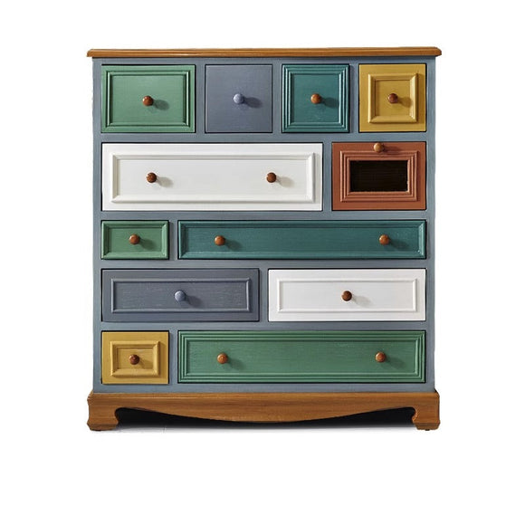 NNETB 12-Drawer Wooden Chest Storage Cabinet