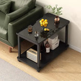 NNETB Glass Mobile Side Table with Wheels