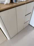 NNETB Wood Side Cabinet with Drawers & Wine Storage