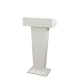 NNETB White Stainless Steel Podium Reception Desk