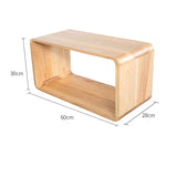 NNETB White Ash Wood Bookshelf Storage Rack Side Table