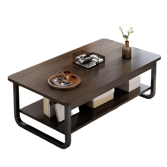 NNETB Walnut Coffee Table Modern Wood Frame