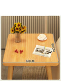 NNETB Modern Small Square Coffee Table with Wood Legs