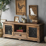 NNETB Retro Solid Wood TV Cabinet with Storage