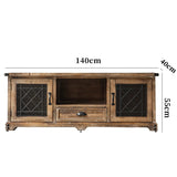 NNETB Retro Solid Wood TV Cabinet with Storage