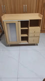NNETB Japanese Solid Wood Style Kitchen Sideboard Cabinet