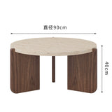 NNETB Round Coffee Table Wabi-Sabi Solid Wood