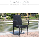 NNETB 2-Piece Outdoor PE Rattan Chair Black