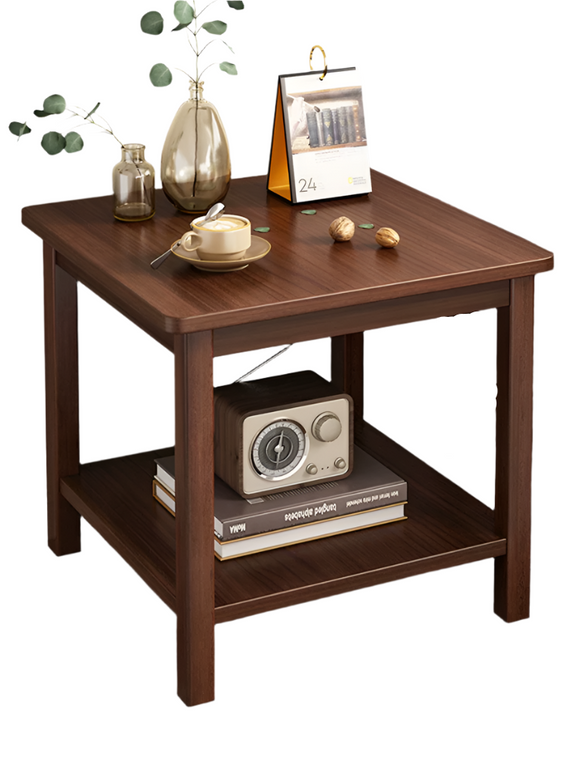 NNETB Black Walnut Side Table - Solid Wood Legs and Thickened Panel
