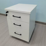NNETB 3-Drawer Movable Wooden Office File Cabinet with Lock