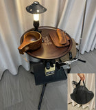 Outdoor Folding Bamboo Picnic Table with Storage Shelf