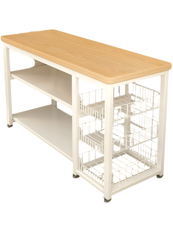 NNETB 3-Layer Kitchen Storage Rack with Cutting Workbench