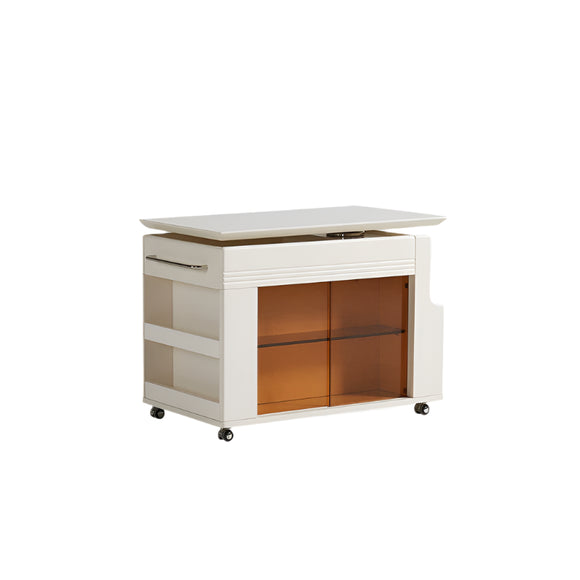 NNETB Liftable Folding Sofa Side Table with Rollers