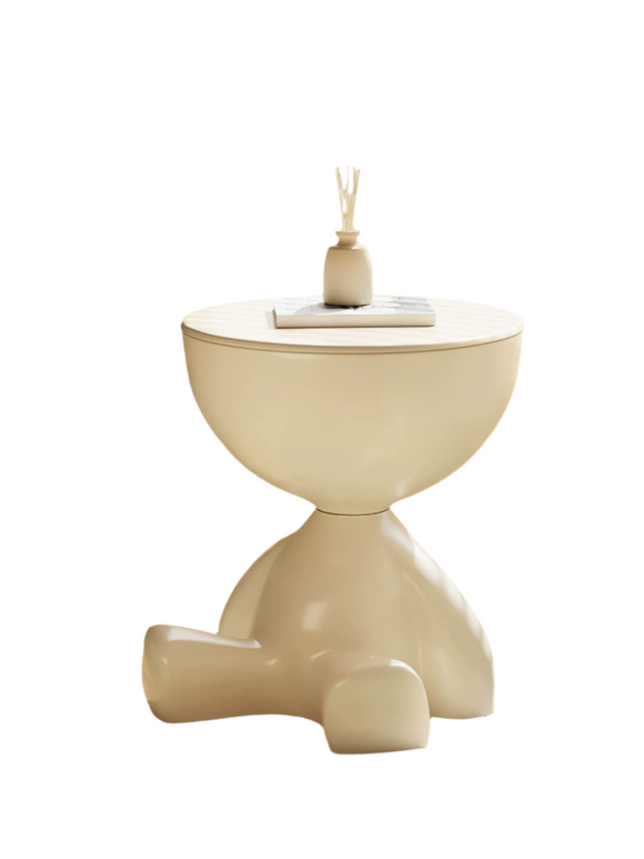 NNETB Cream White Creative Storage Side Table - 41cm Height