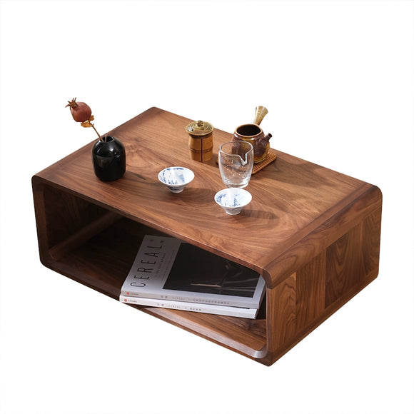NNETB Black Walnut Tatami Bay Window Tea Table