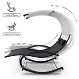 NNETB Double Rocking Reclining Chair with Canopy - Adjustable Pillow
