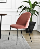 NNETB Light Luxury Velvet Dining Chair Modern Leisure Chair with Backrest Pink